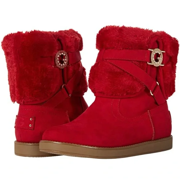 GBG Los Angeles Womens Adlea Red Winter Snow Boots
